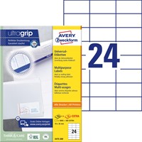 Avery Zweckform 3475, étiquettes universelles, Ultragrip, blanc, 200 feuilles, 70 x 36 mm-2