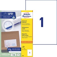 Avery Zweckform 3478, étiquettes multi-usages, ultraGrip, 100 feuilles, 1 par feuille, 210 x 279 mm-2