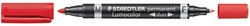 Staedtler Lumocolor Duo 348, marqueur permanent, rouge