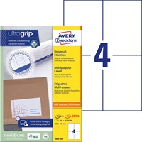 Avery Zweckform 3483-2, étiquettes universelles, Ultragrip, blanc, 200 feuilles, ft 105 x 148 mm-2