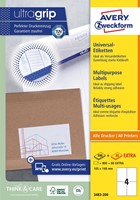 Avery Zweckform 3483-2, étiquettes universelles, Ultragrip, blanc, 200 feuilles, ft 105 x 148 mm