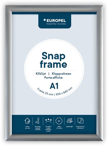 Europel cadre porte-affiche Premium, 25 mm, ft A1, argent