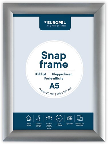 Europel cadre porte-affiche Premium, 25 mm, ft A5, argent