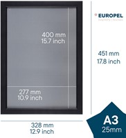 Europel cadre porte-affiche Premium Plus, 25 mm, A3, mat noir-3