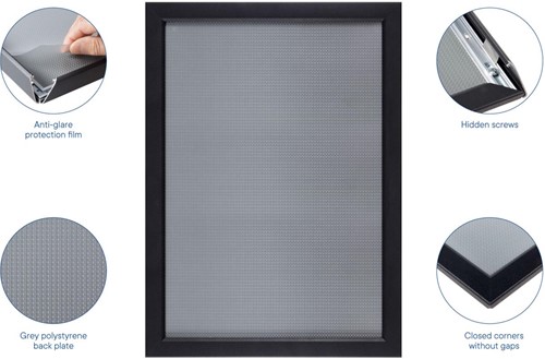 Europel cadre porte-affiche Premium Plus, 25 mm, A3, mat noir-1