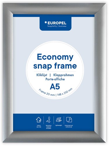 Europel cadre porte-affiche Economy, 25 mm, ft A5, argent