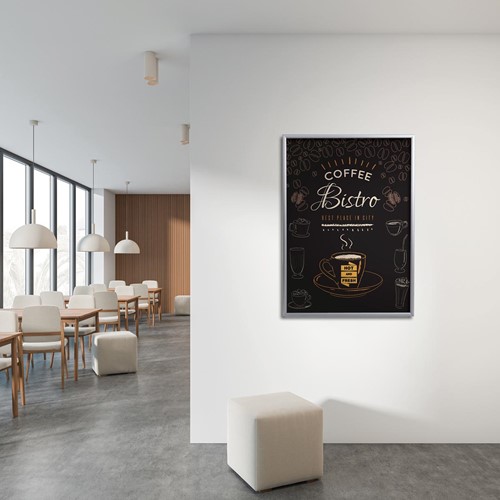 Europel cadre porte-affiche Economy, 25 mm, ft B2, argent-2