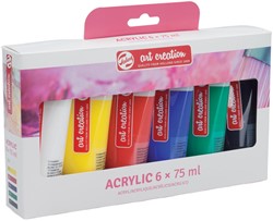 Talens Art Creation peinture acrylique, tube de 75 ml, set de 6 tubes en couleurs assorties