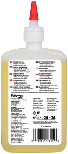 Fellowes huile pour destructeurs de documents, eco, flacon de 350 ml