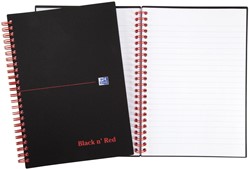 Oxford BLACK N' RED cahier spiralé en plastique, 140 pages ft A5, ligné