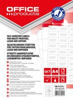 OFFICE products étiquettes, blanc, coins carrés, 100 feuilles, 105 x 42,3 mm, 14 étiquettes par feuille
