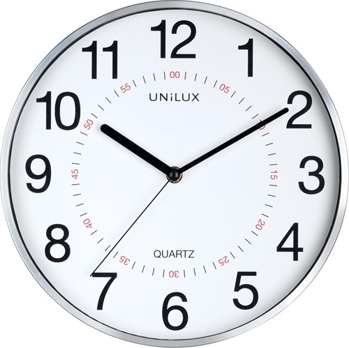 Unilux Aria horloge murale, diamètre 30,5 cm, gris métal