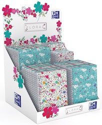 Oxford Floral carnet de notes et cahier spiralé, ft A5/A6/B5, ligné/quadrillé 5 mm, présentoir 60 pièces