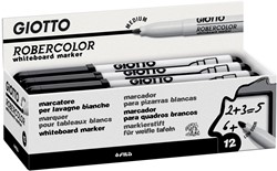 Giotto Robercolor, marqueur pour tableaux blancs, moyen, pointe ronde, noir