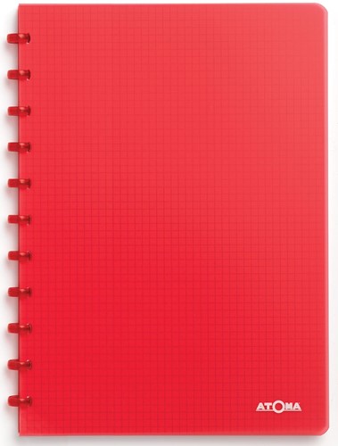 Atoma Trendy cahier, ft A4, 144 pages, quadrillé 5 mm, transparant rood