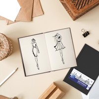 Oxford "Sketchbook" carnet de dessin, 96 feuilles, 100 g/m², ft A5, noir-1