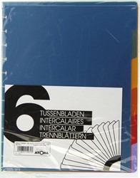 Atoma intercalaires, pour cahiers A4+, 2 pochettes, en PP, jeu de 6 pièces, couleurs assorties