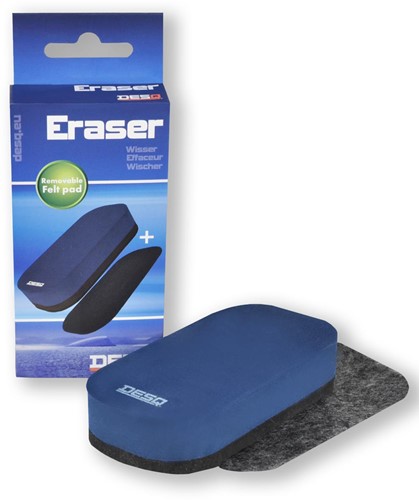 Desq frotteur magnétique pour tableaux blancs + recharge, bleu-4