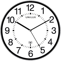 Unilux Wave horloge murale, radiopilotée, diamètre 30 cm, noir-blanc