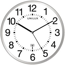 Unilux Wave horloge murale, radiopilotée, diamètre 30 cm, gris-blanc