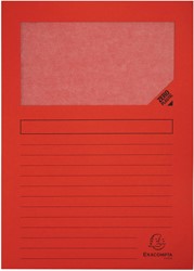 Exacompta pochette coin à fenêtre Forever, paquet de 100 pièces, rouge