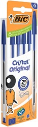 Bic stylo bille Cristal medium, bleu, blister de 5 pièces
