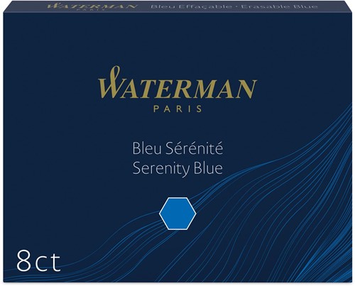 Waterman cartouches d'encre Standard 23, bleu Florida, paquet de 8 pièces