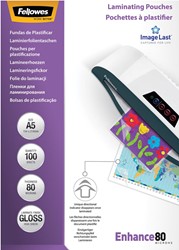 Fellowes pochette à plastifier Enhance80 ft A5, 160 microns (2 x 80 microns), paquet de 100 pièces