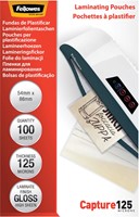 Fellowes pochette à plastifier Capture125 ft 54 x 86 mm, 250 microns (2 x 125 microns), 100 pièces