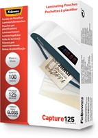 Fellowes pochette à plastifier Capture125 ft 65 x 95 mm, 250 microns (2 x 125 microns), paquet de 100-2