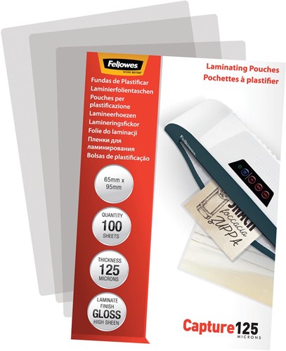 Fellowes pochette à plastifier Capture125 ft 65 x 95 mm, 250 microns (2 x 125 microns), paquet de 100-3