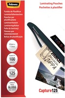 Fellowes pochette à plastifier Capture125 ft 83 x 113 mm, 250 microns (2 x 125 microns), paquet de 100