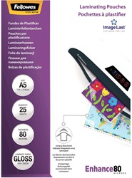 Fellowes pochette à plastifier Enhance80 ft 154 x 216 mm,  160 microns (2 x 80 microns), paquet de 25