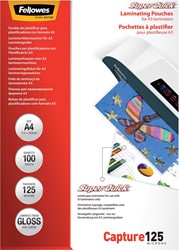 Fellowes pochette à plastifier Capture125 Super Quick, ft A4, 250 microns (2 x 125 microns), paquet de 10