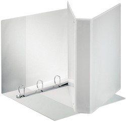 Esselte classeur personnalisable PP pour ft A4 maxi dos de 6,3 cm, 4 anneaux en D de 40 mm, blanc
