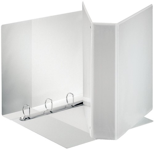 Classeur à anneaux personnalisable standard Esselte, ft A4 Maxi, 4 anneaux en D de 50 mm, blanc