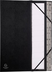 Exacompta trieur rigide Ordonator alphabétique dos extensible 24 compartiments, A à Z, noir