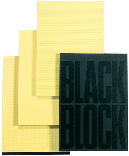 Exacompta carnet de notesen, ft 29,7 x 21 cm, Black, papier jaune, 70 feuille, quadrillé Q5-3