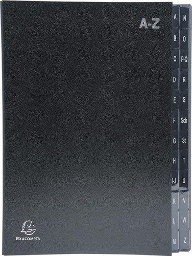 Exacompta trieur Ordonator 24 compartiments avec onglets A-Z, noir