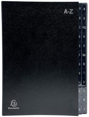 Exacompta trieur Ordonator 24 compartiments avec onglets A-Z, noir-3