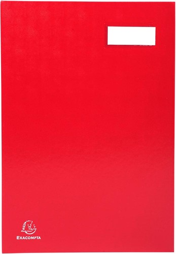 Exacompta signataire pour ft 24 x 35 cm, en carton couverte avec pvc, 20 compartiments, rouge-1