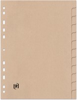 Oxford Touareg intercalaires, en carton, ft A4, non imprimé, 11 trous, 12 onglets