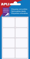 Apli Etiquettes blanches repositionnables ft 25 x 40 mm (l x h), 56 pièces, 8 par feuille (1895)