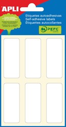 Apli étiquettes blanches ft 20 x 50 mm (l x h), 36 pièces, 6 par feuille (2677)