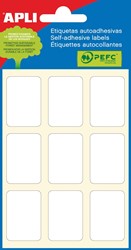 Apli étiquettes blanches ft 22 x 32 mm (l x h), 54 pièces, 9 par feuille (2679)