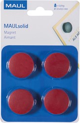 Maul Aimant Solid, 32 mm, 800 gr, blister de 4 pièces, rouge
