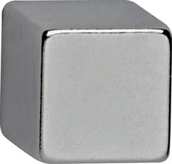 MAUL Aimant néodyme, forme Cube, 10 x 10 x 10 mm, résistance 3,8 kg, argent, blister de 4 pièces