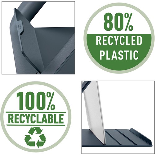 Leitz Ergo cosy support pour ordinateur portable, 80% de plastique recyclé, gris-2