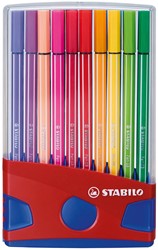 STABILO Pen 68, ColorParade, boîte rouge-bleu, 20 pièces en couleurs assorties