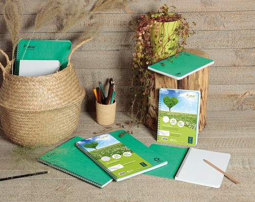 Clairefontaine FOREVER cahier spirale, recyclé, A5, 90g, 120 pages, quadrillé 5 mm, assorties-3